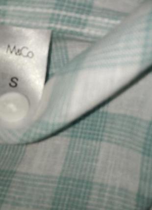 Летняя рубашка m&co на подростка лен с  хлопком р.s короткий рукав4 фото