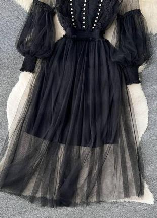 Роскошное платье, р.уни 42-44, черный7 фото