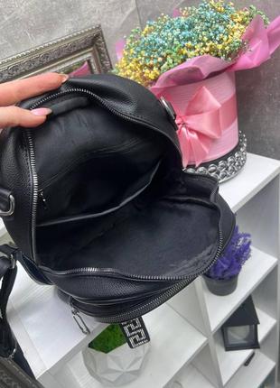 Черный практичный стильный рюкзак из экокожи люкс качества количество ограничено3 фото