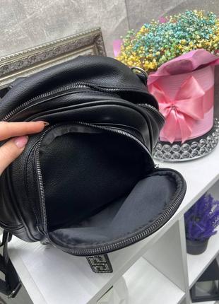 Черный практичный стильный рюкзак из экокожи люкс качества количество ограничено4 фото