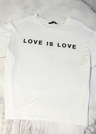 Белая базовая футболка love