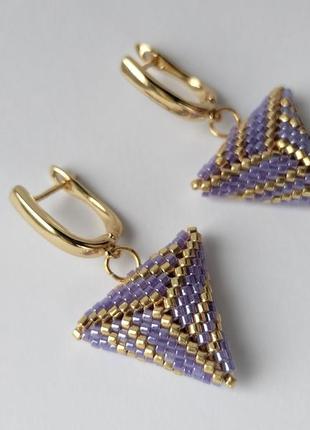 Объемные серьги из бисера 7