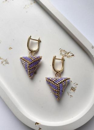 Объемные серьги из бисера 6