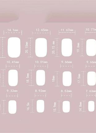 Накладные ногти набор типсы мягкий квадрат день валентина сердечки нюд розовые френч короткие средние тренд 2024 стильные современные скотч клей2 фото