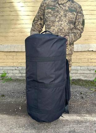Тактический баул 120 литров. военный рюкзак-баул черный3 фото