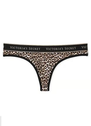 Трусики хлопковые леопардовые стринги оригинал victoria’s secret