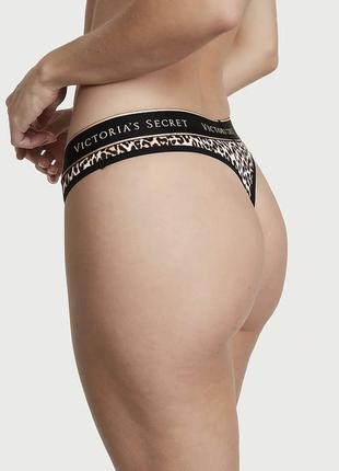 Трусики хлопковые леопардовые стринги оригинал victoria’s secret
