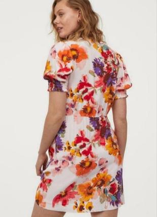 Новое шикарное платье в акварельный цветочный принт на пуговицах h&m4 фото