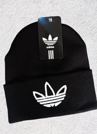 🔥шапка adidas черная с белым🔥