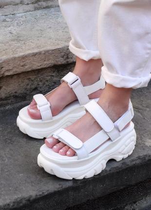 Buffalo london sandals white, женские сандалии белые, сандали5 фото