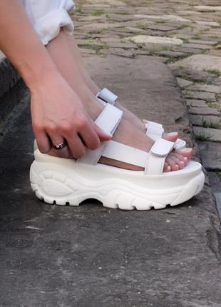 Buffalo london sandals white, женские сандалии белые, сандали6 фото