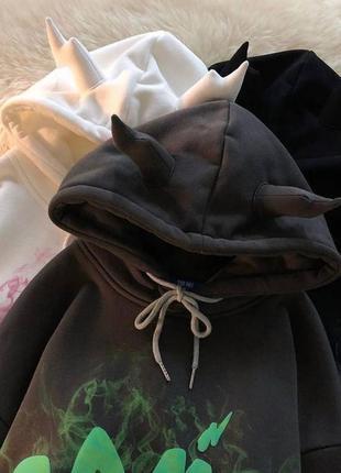 Худи женское на флисе флисовое весеннее зимнее демисезонное на весну белое черное серое графит базовое с капюшоном кофта оверсайз толстовка свитшот9 фото