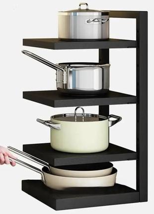 Кухонна полиця для зберігання каструль, 3 рівні kitchen shelf for storing pots/полиця на кухню3 фото