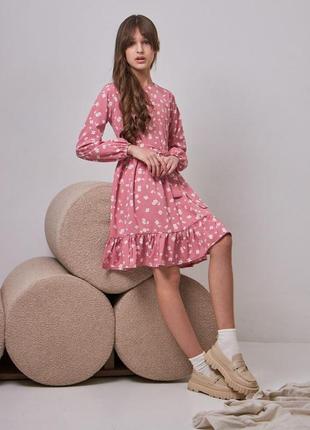 Платье на девочку 134-158 см софт 002708 розовое