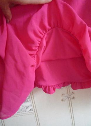 Capsule шифоновая коралловая малиновая розовая блуза, блузка блузон реглан винтаж бохо8 фото