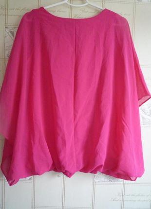 Capsule шифоновая коралловая малиновая розовая блуза, блузка блузон реглан винтаж бохо5 фото