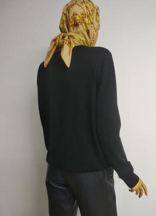 Ferre итальялия черный базовый вязаный оверсайз свитер с вышитым лого кофта джемпер пуловер s m l6 фото