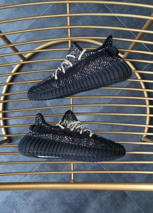 Кроссовки adidas yeezy boost 350 v2 black reflective черные4 фото