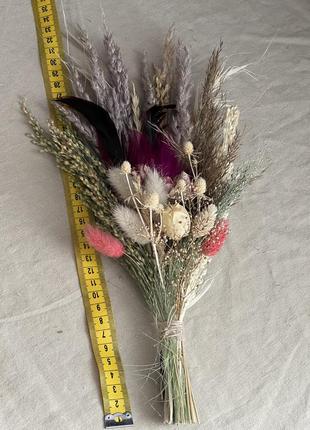 Композиция букет из натуральных сухоцветов декор подарка комплимент букетик4 фото