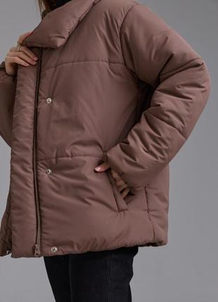 Куртка женская демисезонная цвета мокко стильная куртка евро зима - осень2 фото