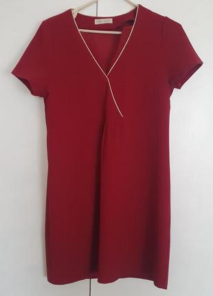 Платье темно красного цвета для беременных1 фото