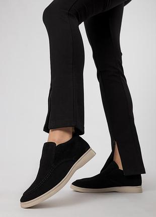 Туфли женские замшевые черные 1094тz