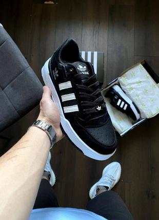Мужские кроссовки adidas forum black&white