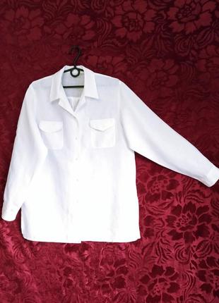 100% лён удлинённая белая рубашка свободного кроя льняная длинная белоснежная рубашка2 фото