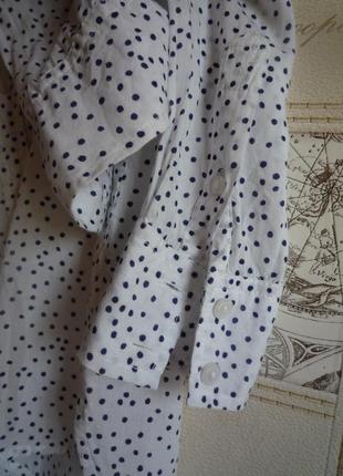 Springfield, испания вискозная рубашка блузка блуза в горох, кэжуал/casual бохо coachelа гранж8 фото