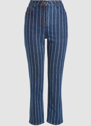 Стильные прямые высокие джинсы в полоску2 фото