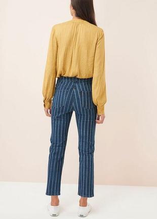 Стильные прямые высокие джинсы в полоску3 фото