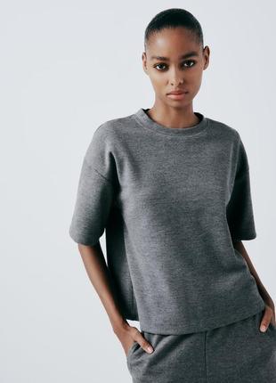 Футболка серая женская zara new