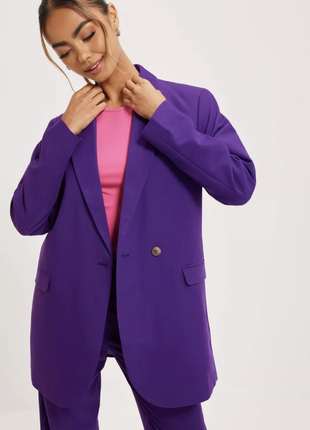 Базовый удлиненный фиолетовый пиджак от премиального бренда jjxx2 фото
