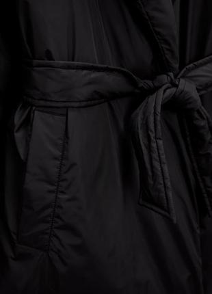 Zara -60% плащ демисезонний чорний з капюшоном, l, xl5 фото
