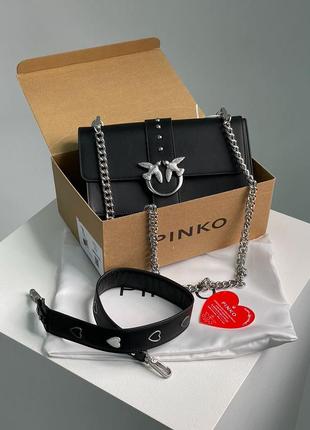 Сумка женская черная клатч pinko love classic icon simply black/black (арт: 99255)