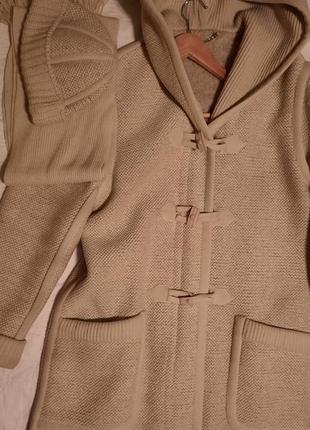 Трикотажне пальто на підкладці (вовна) з капюшоном польша,розм.483 фото