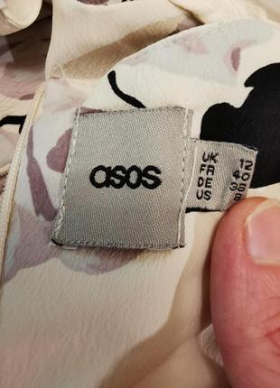 Блуза asos с вырезами на спине рукав расклешенный колокол в принт цветы6 фото