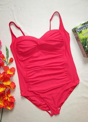 Очаровательный сдельный слитный купальник батал с драпировкой  next