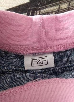 Сині джинси з вишивкою f&f р. 6-9 міс3 фото