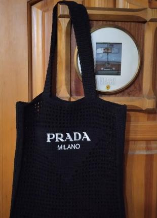 Сумка шоппер в стиле prada hand made ручная работа3 фото