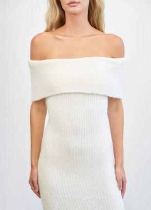Платье молочное теплое мягечка в рубчик с разрезом 4th- reckless6 фото