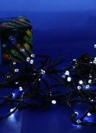 Светодиодная гирлянда xmas led 100 w-7 белая2 фото