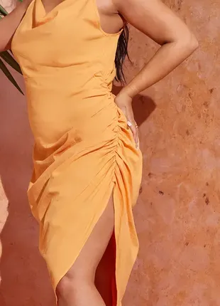 Легкое платье оранжевого цвета, xxxl3 фото
