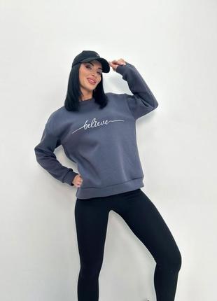 Жіночий світшот на флісі + великі розміри ✨ 4
