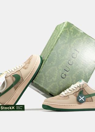 Кросівки у стилі nike air force 1 x gucci1 фото