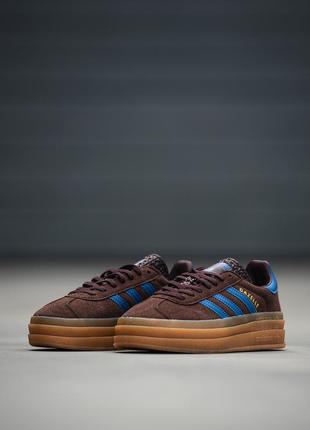 Кросівки adidas gazelle bold brown blue3 фото