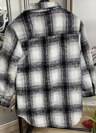 Кашемировое пальто рубашка клетка деми весна 134-140см /8-10р c&amp;a7 фото