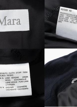 Max mara vintage wool &amp; cashmere long coat navy женское пальто10 фото