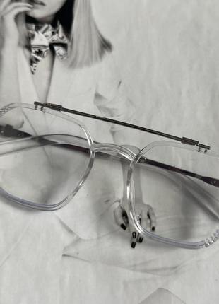 Уценка имиджевые очки унисекс в прозрачной оправе с анти блик (1233-0)1 фото
