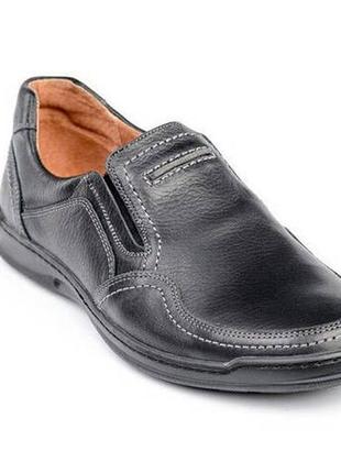 Мужские кожаные туфли comfort walk black4 фото